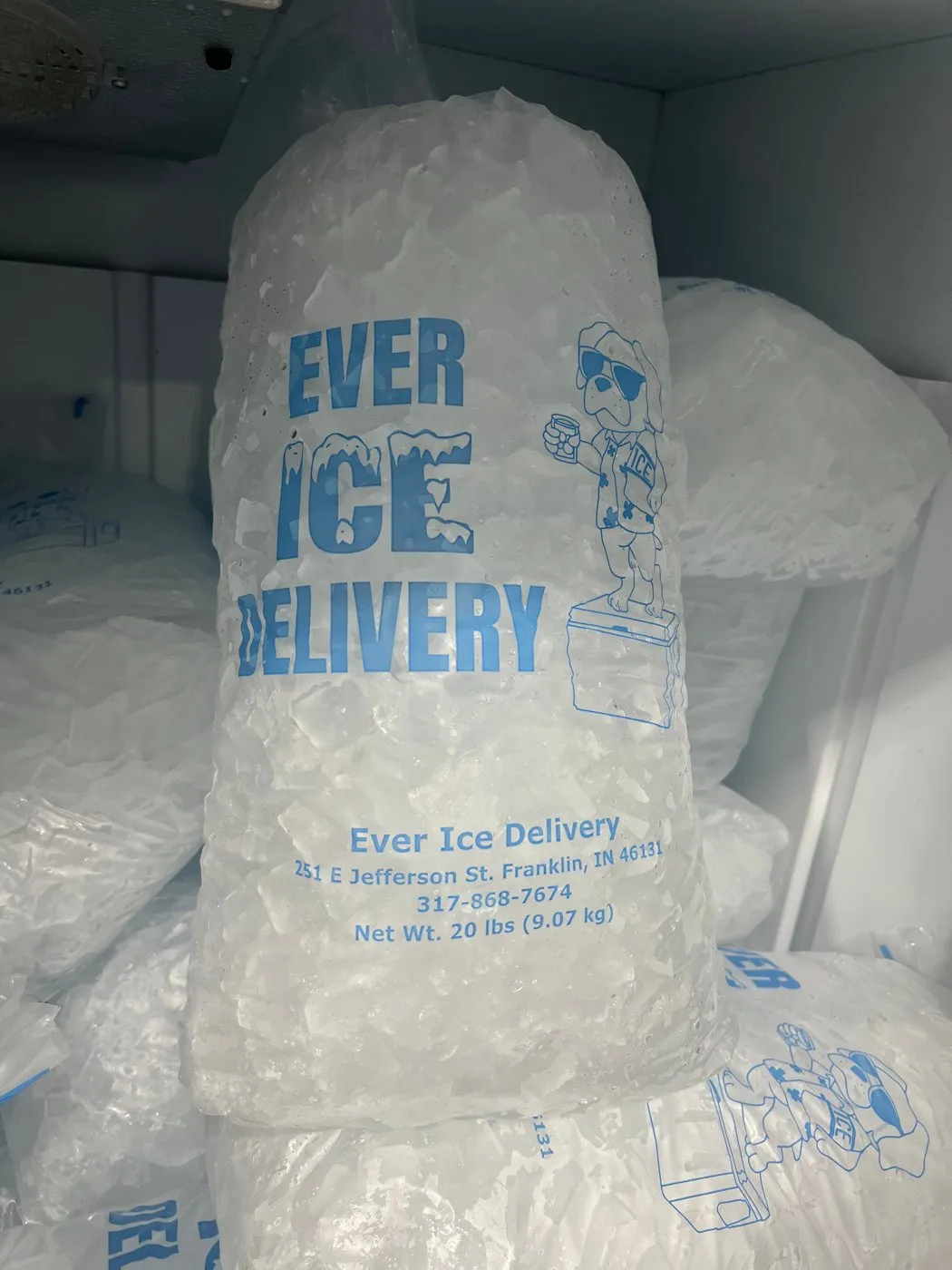 A 20 lb Ever Ice Delivery bag of ice